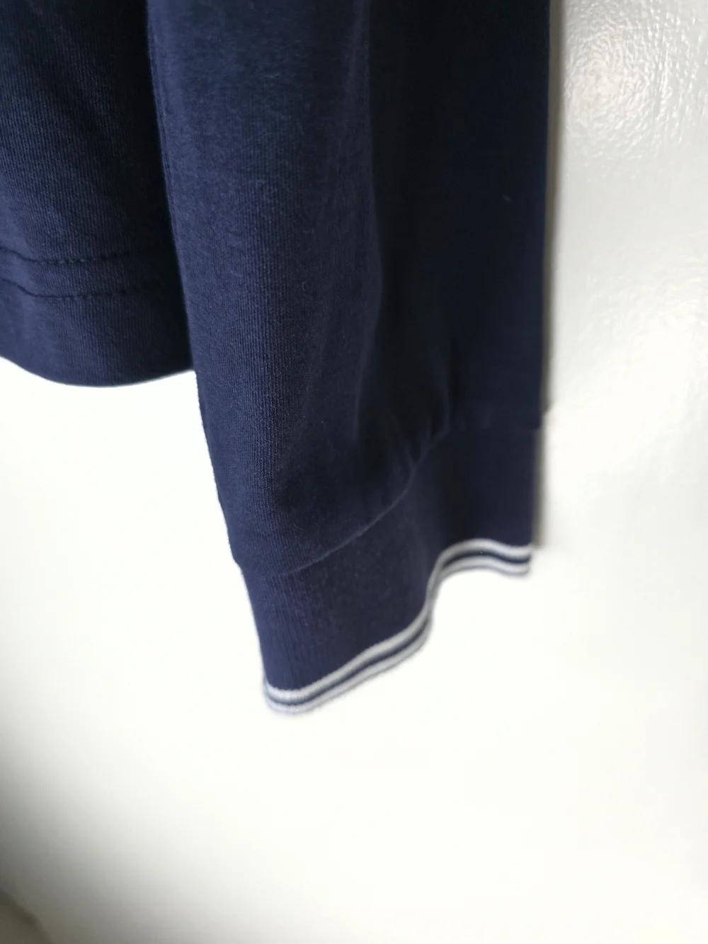 Michael Kors Navy Long Sleeve Polo with White Trim Medium